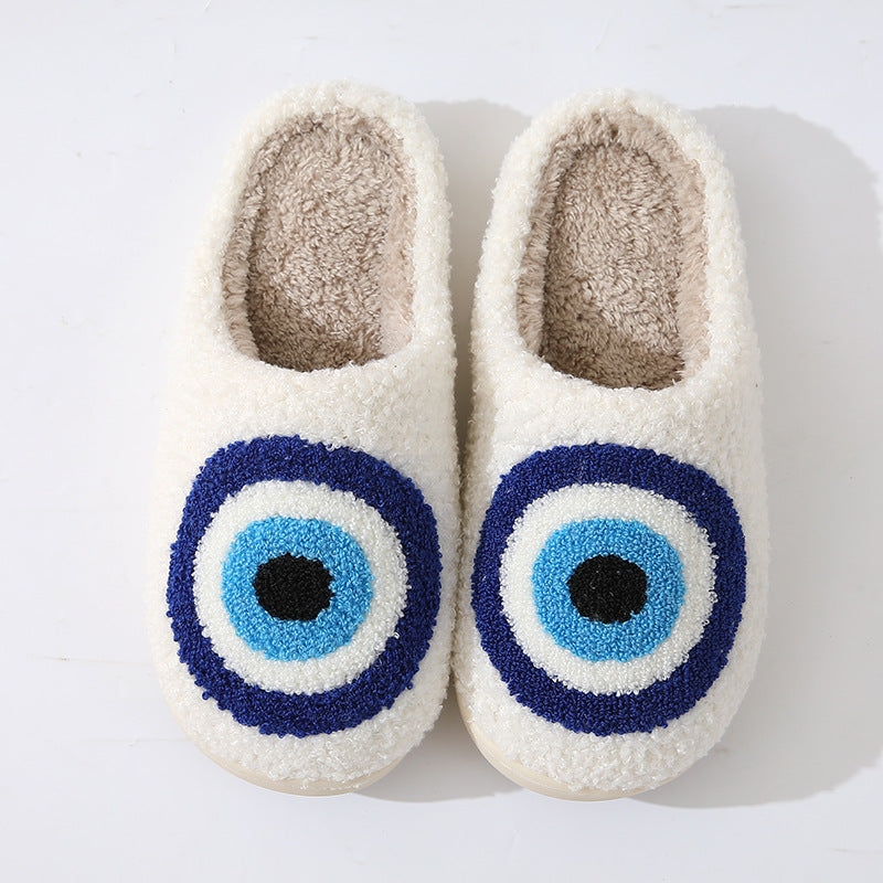 Wholesale New Devil's Eye Warm Winter Soft Sole Thickened Non-slip Cotton Slippers